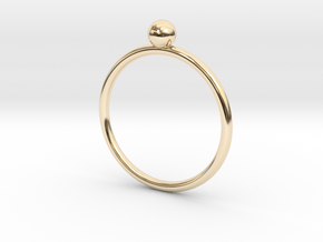 Pearl ring UNIK - size 54 in 14k Gold Plated Brass