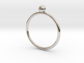 Pearl ring UNIK - size 54 in Rhodium Plated Brass