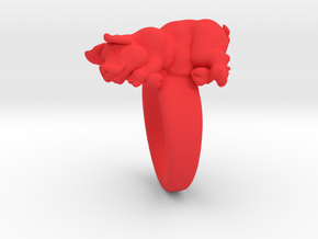 Pig Ring (size 10) in Red Processed Versatile Plastic
