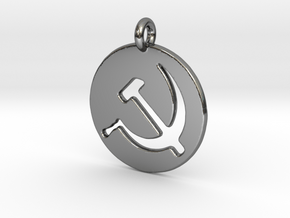 Hammer and Sickle USSR medallion in Fine Detail Polished Silver