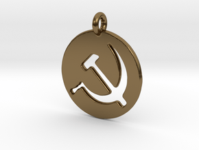Hammer and Sickle USSR medallion in Polished Bronze