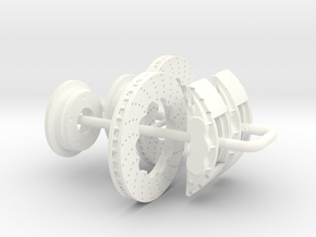 1/18 Modern 11.6 Inch Diam 6 Piston Disk Brake Set in White Processed Versatile Plastic