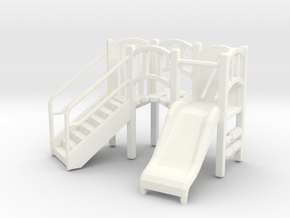 Playground Equipment 01. HO Scale (1:87) in White Processed Versatile Plastic