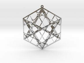 Hexagrammaton Pendant 3" in Natural Silver