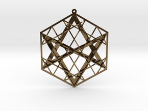 Hexagrammaton Pendant 3" in Polished Bronze