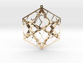 Hexagrammaton Pendant 3" in 14k Gold Plated Brass