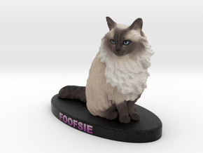 Custom Cat Figurine - Foofsie in Full Color Sandstone