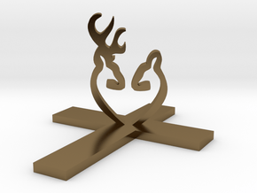 Cross&Deer Small in Polished Bronze
