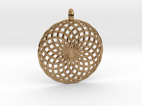 18 Ring Pendant - Flower of Life in Polished Brass