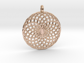 18 Ring Pendant - Flower of Life in 14k Rose Gold Plated Brass