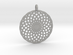 18 Ring Pendant - Flower of Life in Aluminum