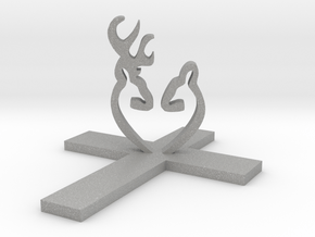 Cross & Deer Large in Aluminum