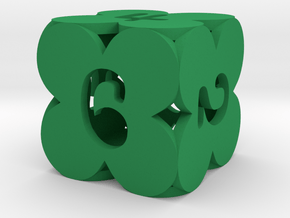 Clover Dice (d3/d4/d6/d8) in Green Processed Versatile Plastic: d6