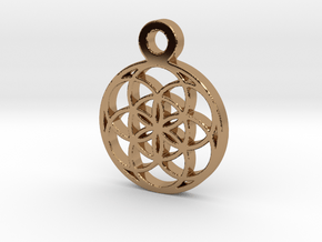 Seed Of Life Pendant in Polished Brass