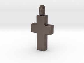Cross for Pablo (Cruz) in Polished Bronzed Silver Steel