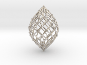  0516 Polar Zonohedron V&E [11] #002 in Rhodium Plated Brass