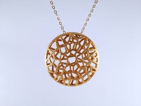 Bio Cell Pendant in Polished Gold Steel