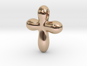 Bubble Cross in 14k Rose Gold Plated Brass