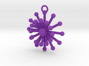 Snowflake Necklace in Purple Processed Versatile Plastic