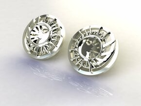 Sun and the moon detailed earrings JD8E in Polished Silver