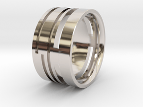 Futurist Ring - Size 8.75 in Rhodium Plated Brass