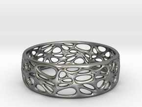 Voronoi Bracelet (001) in Polished Silver