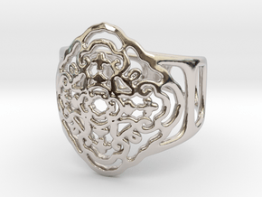 A Ring in Rhodium Plated Brass