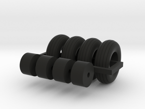 1/64 9.5L-15 Farm Implement Wheels And Tires X 4 in Black Natural Versatile Plastic