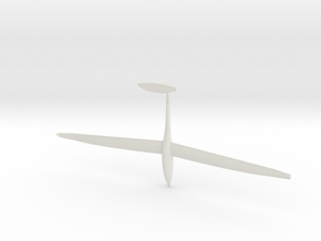 1/87th (H0) scale DG Flugzeugbau DG-1000 glider in White Natural Versatile Plastic
