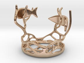 Two Fishes Candlestick in 14k Rose Gold Plated Brass
