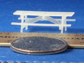 Pinic Tables HO Scale X4 in Smooth Fine Detail Plastic