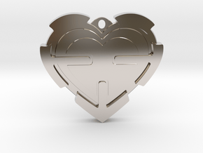 Heart Pendant  in Rhodium Plated Brass