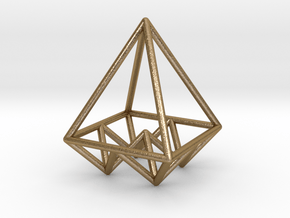 Pyramids Pendant in Polished Gold Steel