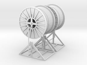 1/64th A pair of Cable Reels on mounts in Tan Fine Detail Plastic