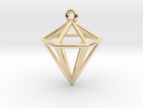 3D Diamond Pendant in 14K Yellow Gold