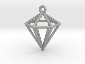 3D Diamond Pendant in Aluminum