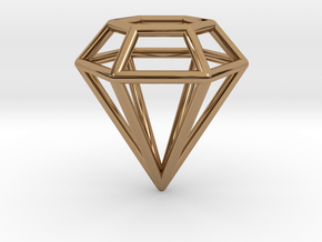 Pendant 'Diamond 3D' in Polished Brass