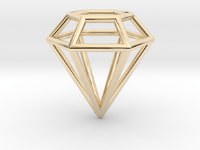 Pendant 'Diamond 3D' in 14k Gold Plated Brass