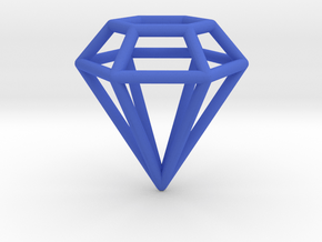 Pendant 'Diamond 3D' in Blue Processed Versatile Plastic