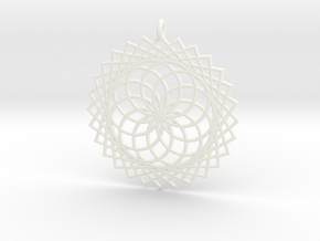 Flower of Life - Pendant 1 in White Processed Versatile Plastic