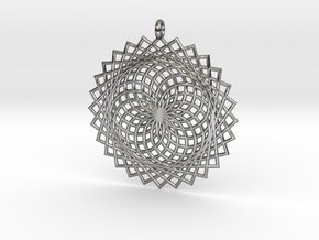 Flower of Life - Pendant 2 in Fine Detail Polished Silver