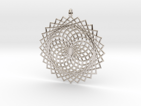 Flower of Life - Pendant 2 in Rhodium Plated Brass