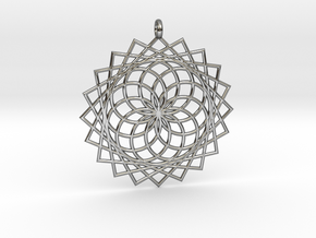 Flower of Life - Pendant 4 in Fine Detail Polished Silver