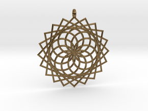 Flower of Life - Pendant 4 in Natural Bronze
