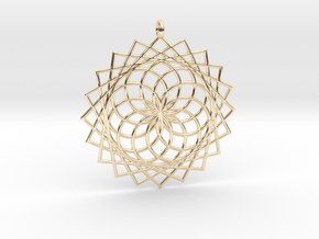 Flower of Life - Pendant 4 in 14k Gold Plated Brass