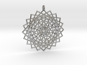 Flower of Life - Pendant 5 in Fine Detail Polished Silver