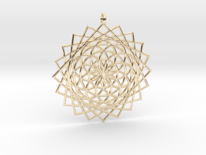 Flower of Life - Pendant 5 in 14k Gold Plated Brass