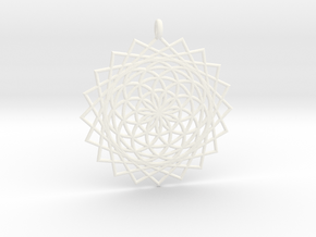 Flower of Life - Pendant 5 in White Processed Versatile Plastic