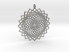 Flower of Life - Pendant 6 in Fine Detail Polished Silver