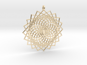 Flower of Life - Pendant 6 in 14k Gold Plated Brass